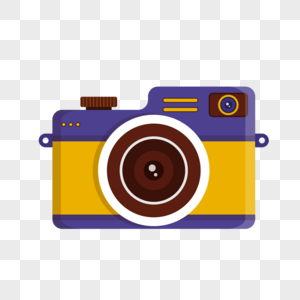 黄紫配色卡通可爱相机图标图片