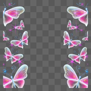 光效蝴蝶边框粉色图片