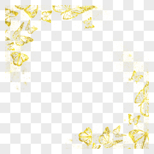 边框金色金粉蝴蝶图片