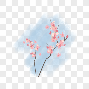 樱花粉色水彩花朵图片