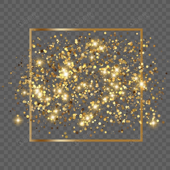 金色光效星光质感金粉边框图片