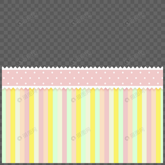 粉色黄色和绿色条纹花边婴儿可爱边框图片