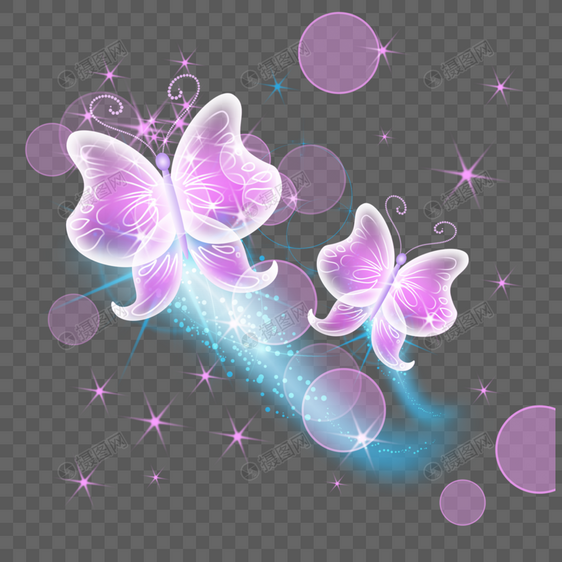 金粉光效抽象蝴蝶飞舞图片