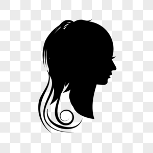 单色卷长发女人侧脸图片