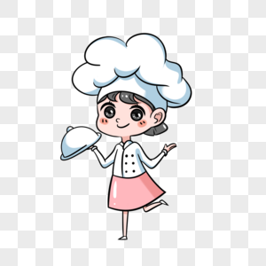 女厨师可爱卡通风格厨师帽图片