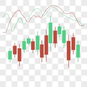 股票k线图上升趋势商业交易绿色红色蜡烛图图片
