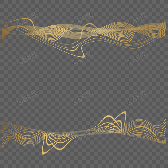 抽象金色线条波纹旋转边框图片