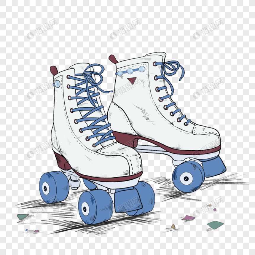卡通复古旧溜冰鞋图片