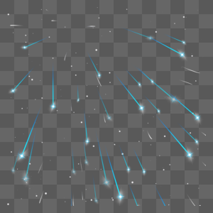 蓝色线条尾焰夜空中的流星图片
