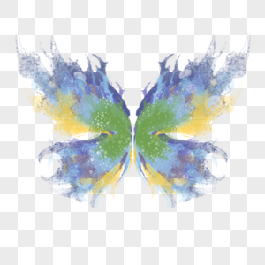 彩色颜料蝴蝶翅膀图片