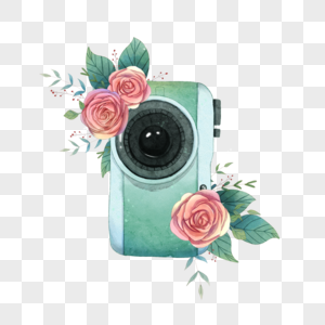 唯美水彩花卉相机图片