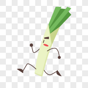 可爱蔬菜做运动跑步的葱图片