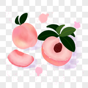 水蜜桃夏季水果水彩桃子图片