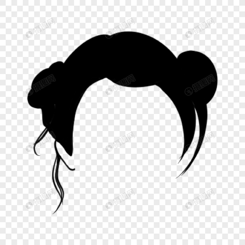 黑色短发发型发型乌黑头发