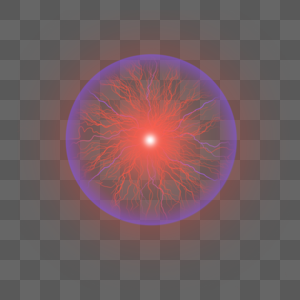 红色光效雷电球体图片