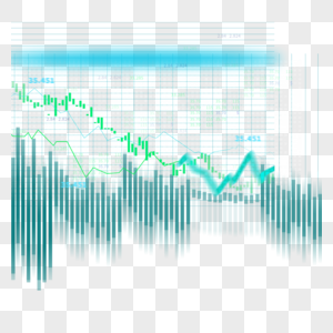 蓝色股票条形图图片