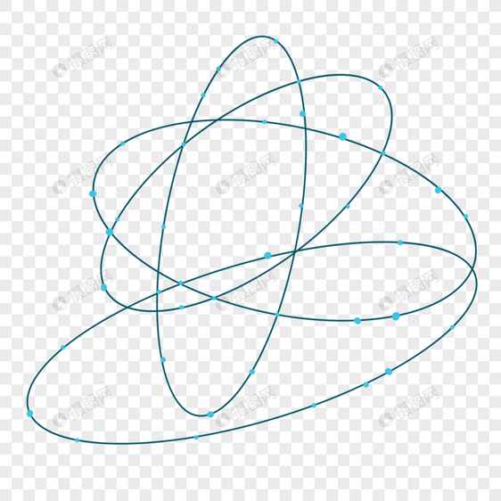 蓝色抽象的几何线条环绕科学和技术图片