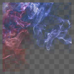 红蓝两色抽象烟雾插画图片