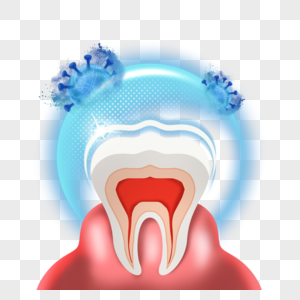 蓝色质感防护光效牙齿健康图片