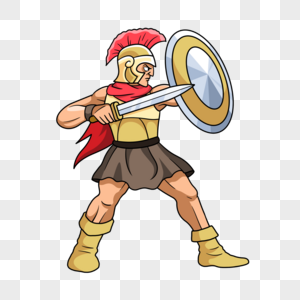 古罗马盔甲战士卡通图片