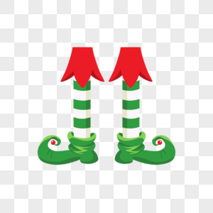 圣诞节绿色精灵腿图片
