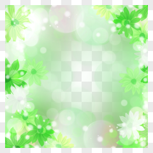 闪光绿色水彩花卉抽象光效边框图片