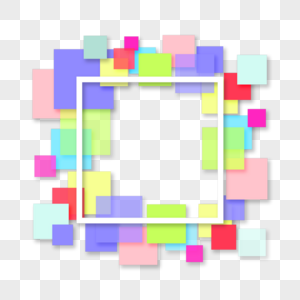 彩色几何抽象方形渐变边框图片