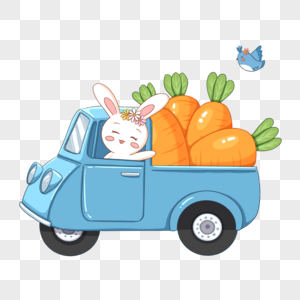开汽车的小兔子图片