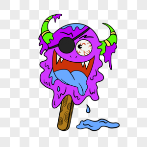 紫色小僵尸怪物冰淇淋高清图片