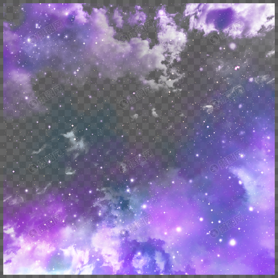 紫色漂浮的梦幻七彩宇宙云朵图片