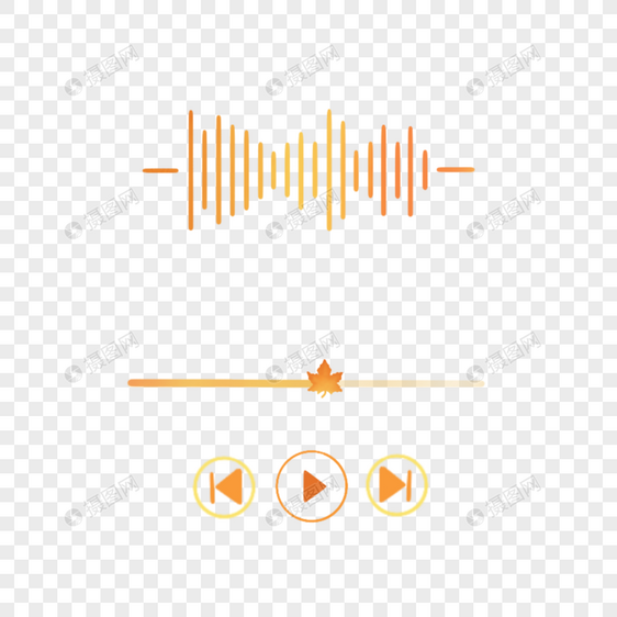 橙色渐变音乐播放器图片