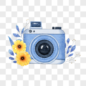 水彩花卉照相机图片