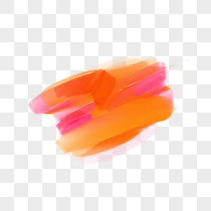 橙色和粉色混色质感撞色水彩笔刷图片