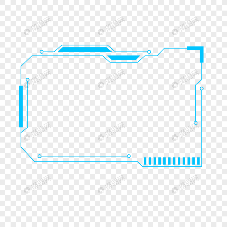 蓝色视觉游戏动态抽搐直播覆盖边框图片