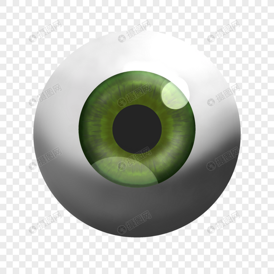 3d人眼球绿色图片
