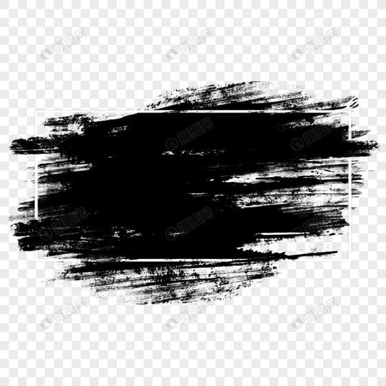 黑色墨水笔刷线条边框图片