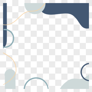 蓝色涂鸦白色圆环孟菲斯抽象边框图片