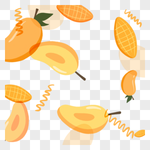 好吃的橙色芒果水果边框图片
