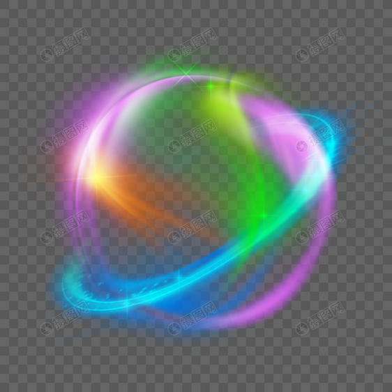 彩色炫光抽象光效光球图片