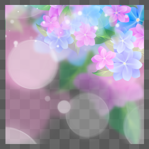 粉紫色春天光效花卉边框图片