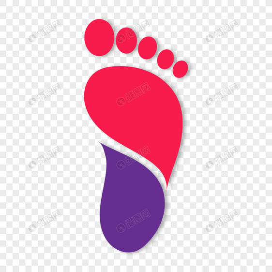 紫色的小脚印图片