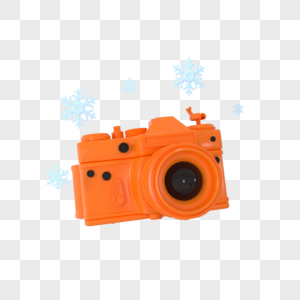 3d相机可爱橙色图片