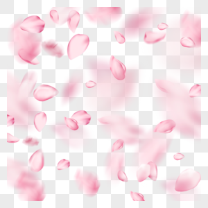 浪漫粉色花瓣光效樱花边框图片