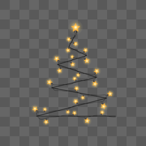 圣诞灯串抽象圣诞树造型图片