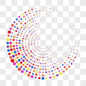 圆点放射发散彩色美丽可爱装饰图片