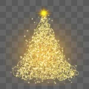 圣诞灯效纠缠金色线条高清图片