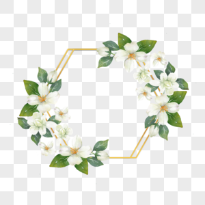 茉莉花卉水彩植物边框图片
