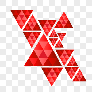 抽象几何三角形形状边框红色图片