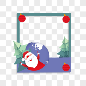 圣诞节宝丽来雪球相框图片