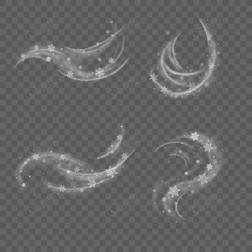 圣诞冬季风吹雪元素素材下载 正版素材 摄图网